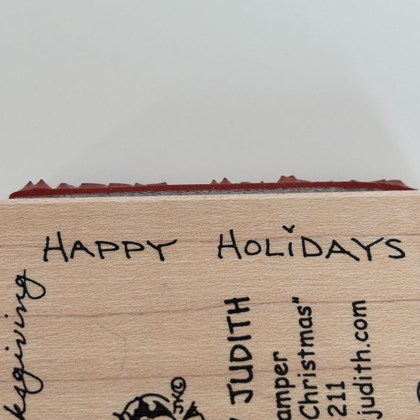 Judith Rubber Stamp Skinny Stamper Happy Thanksgiving Merry Christmas Words