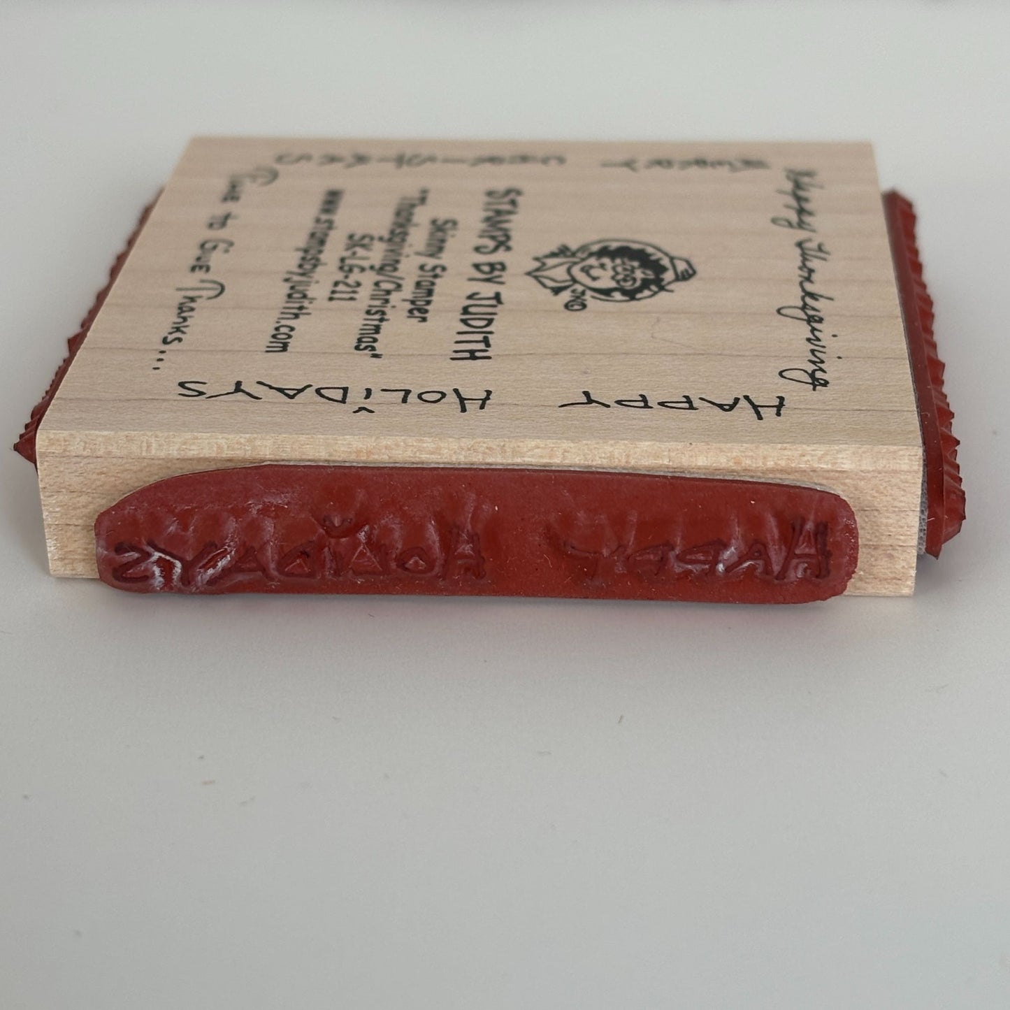 Judith Rubber Stamp Skinny Stamper Happy Thanksgiving Merry Christmas Words