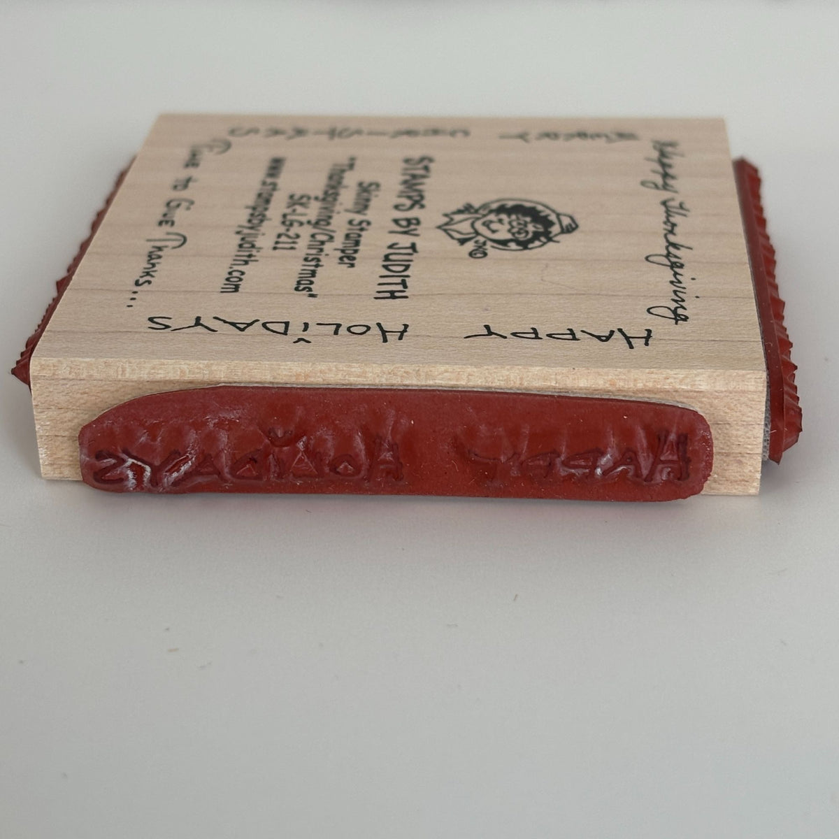Judith Rubber Stamp Skinny Stamper Happy Thanksgiving Merry Christmas Words
