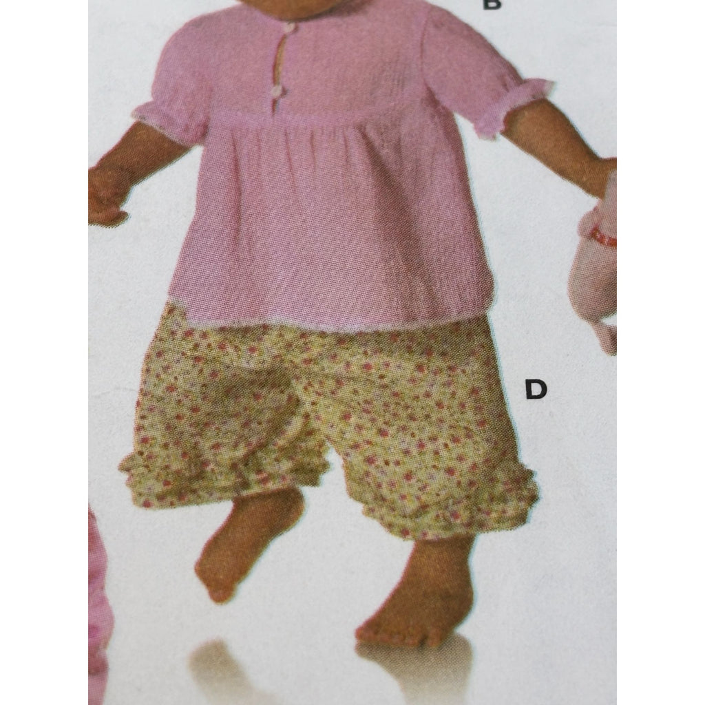 Burda Sewing Pattern 9645 Baby Toddler Girl Shirt Pants Outfit Easy 6M-3T Uncut