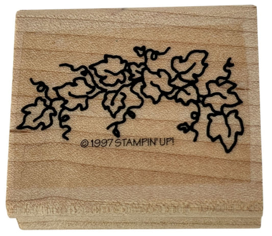 Stampin Up Rubber Stamp Ivy Vine Leaves Nature Wreath Maker Card Making Wooden