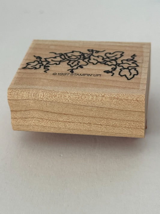 Stampin Up Rubber Stamp Ivy Vine Leaves Nature Wreath Maker Card Making Wooden
