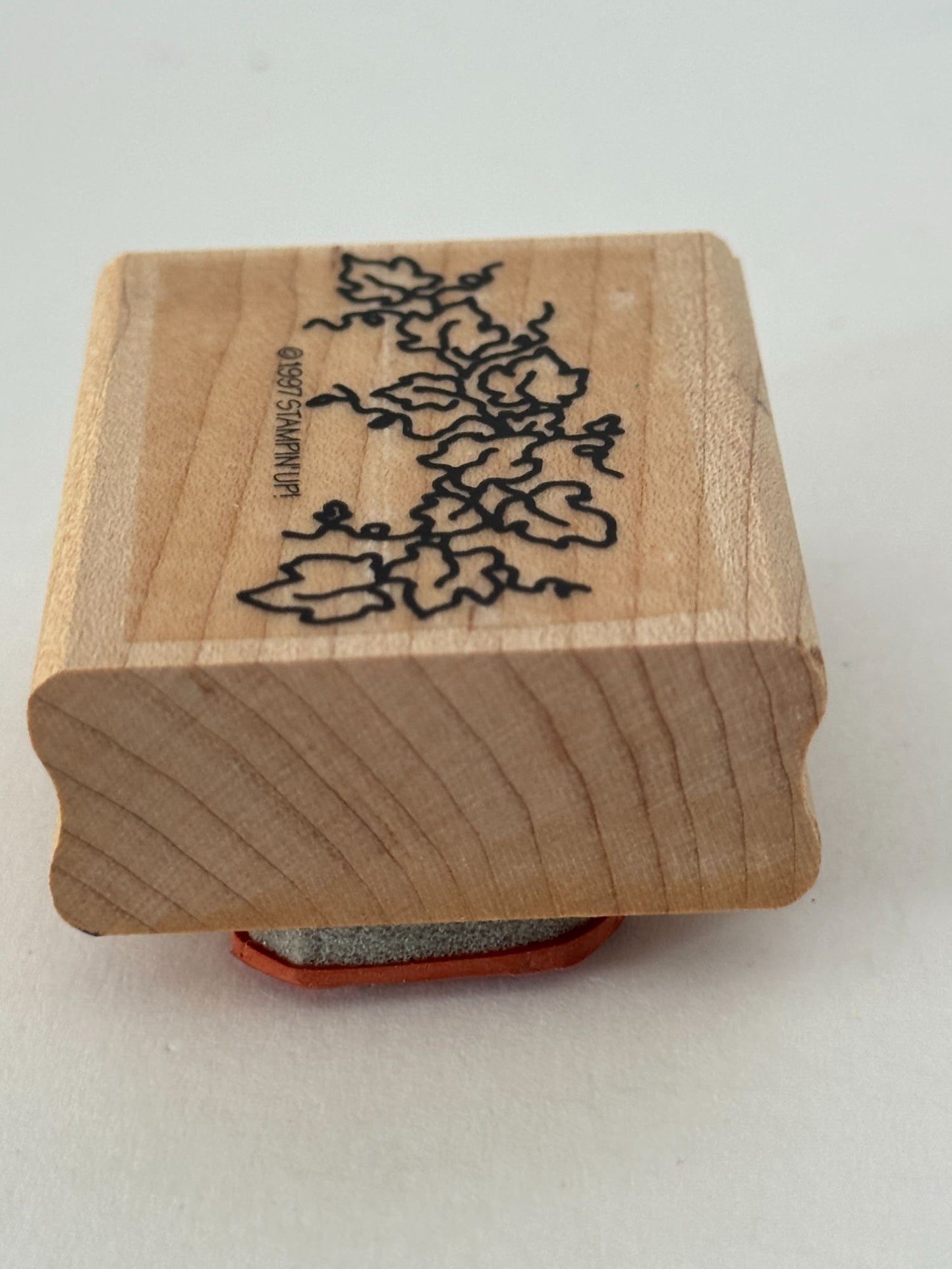 Stampin Up Rubber Stamp Ivy Vine Leaves Nature Wreath Maker Card Making Wooden