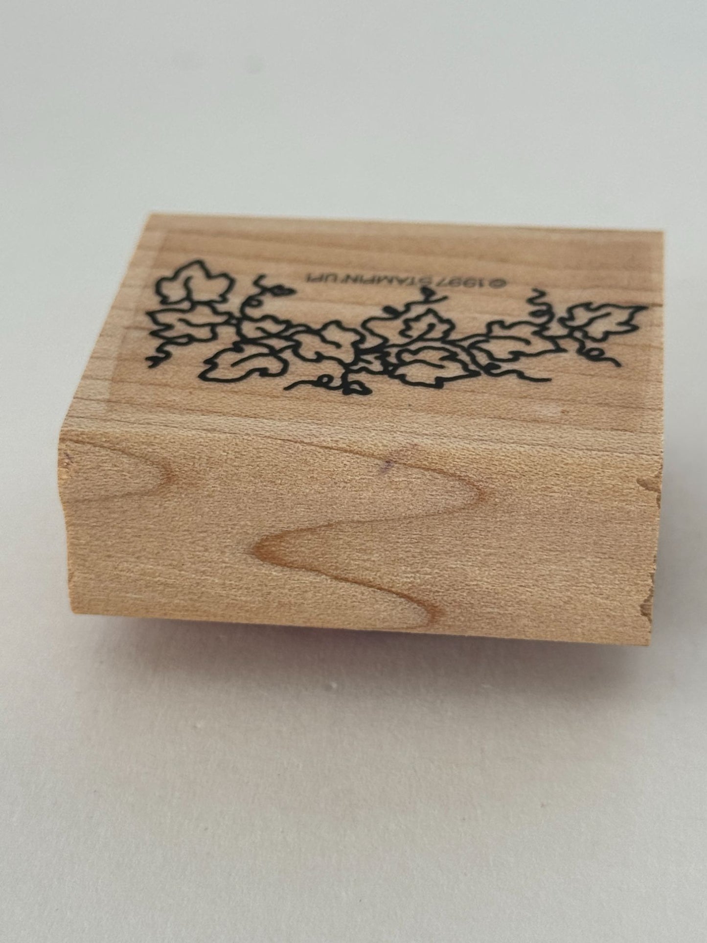 Stampin Up Rubber Stamp Ivy Vine Leaves Nature Wreath Maker Card Making Wooden