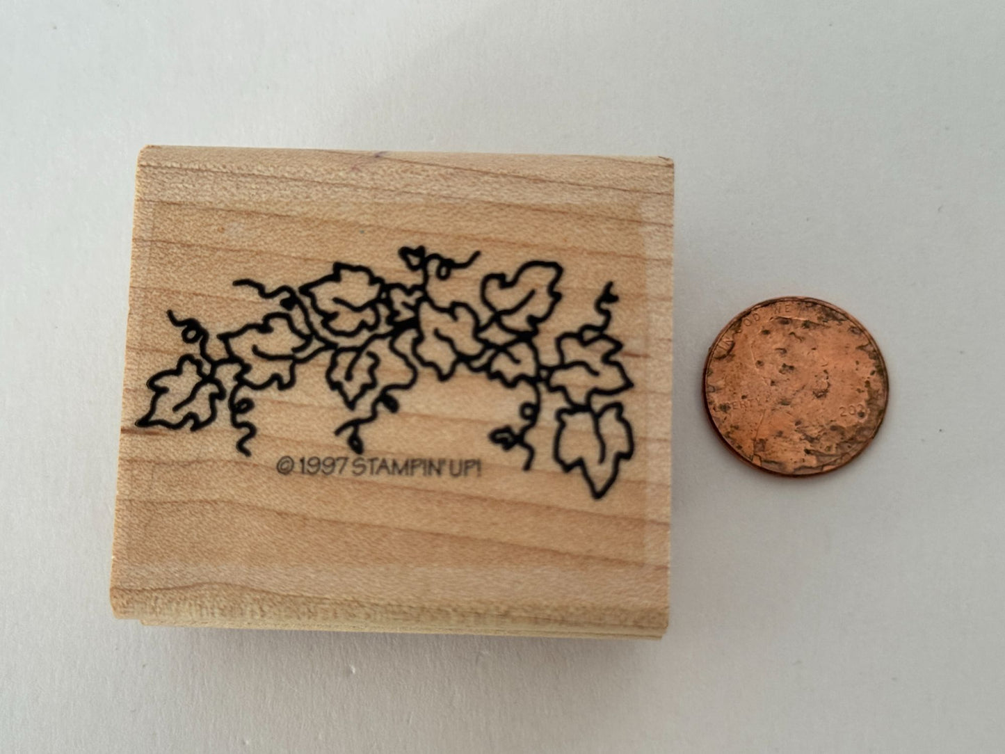 Stampin Up Rubber Stamp Ivy Vine Leaves Nature Wreath Maker Card Making Wooden