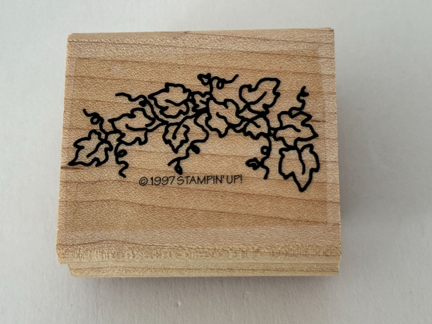 Stampin Up Rubber Stamp Ivy Vine Leaves Nature Wreath Maker Card Making Wooden