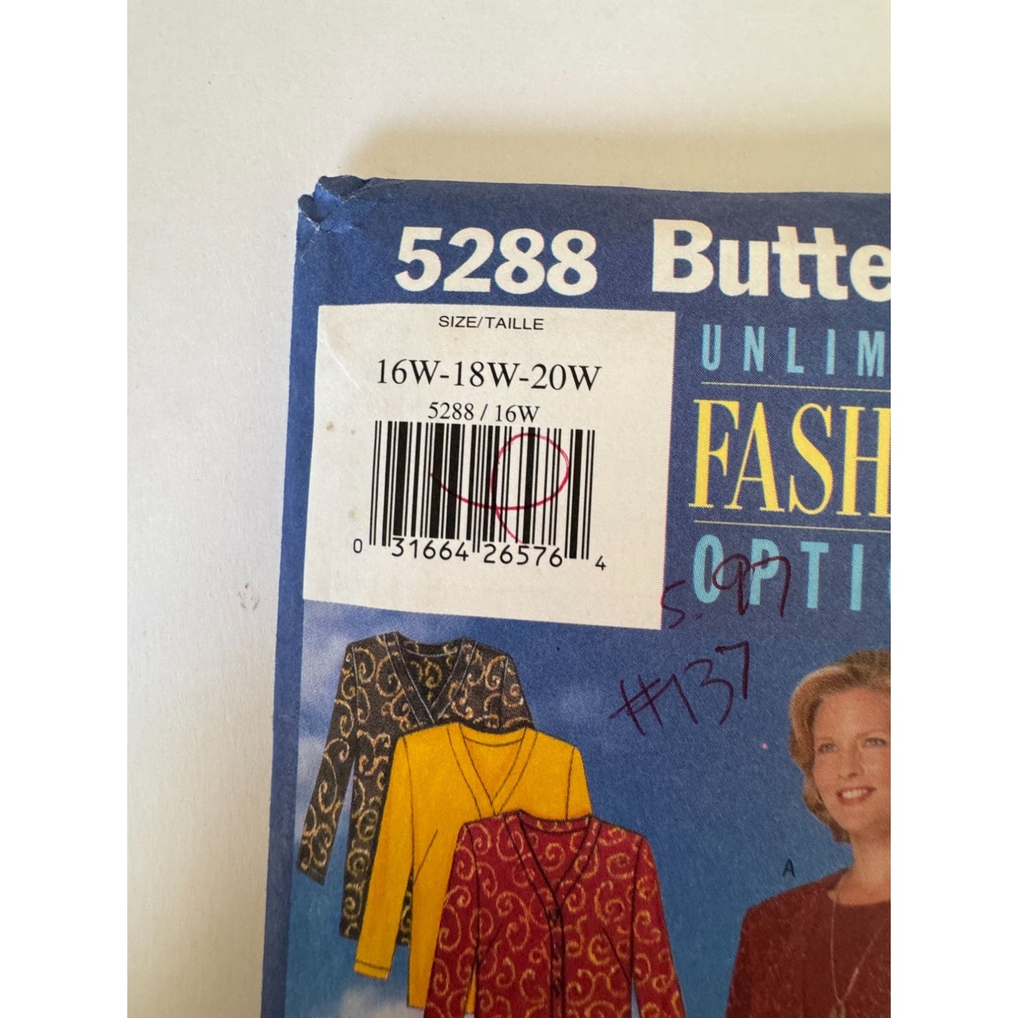 Butterick Sewing Pattern 5288 Uncut Jacket Dress Tunic Skirt Pants Vintage 90s 16W-20W