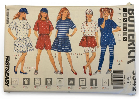 Butterick Sewing Pattern 5342 Mix and Match Separates Girls Dress Skirt 12 14 UC