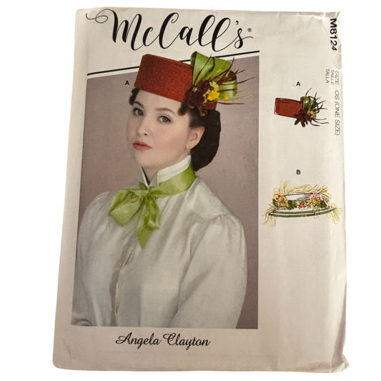 McCalls Sewing Pattern M8124 Misses Hat Historical Costume Angela Clayton Uncut Millinery