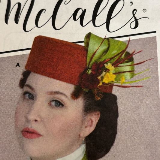 McCalls Sewing Pattern M8124 Misses Hat Historical Costume Angela Clayton Uncut Millinery