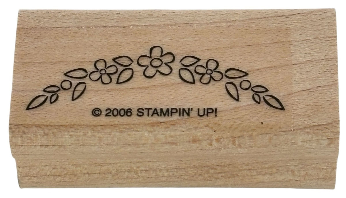 Stampin Up Wood Rubber Stamp Floral Arch Small Flowers Card Making Crafting Tool
