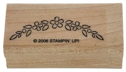 Stampin Up Wood Rubber Stamp Floral Arch Small Flowers Card Making Crafting Tool
