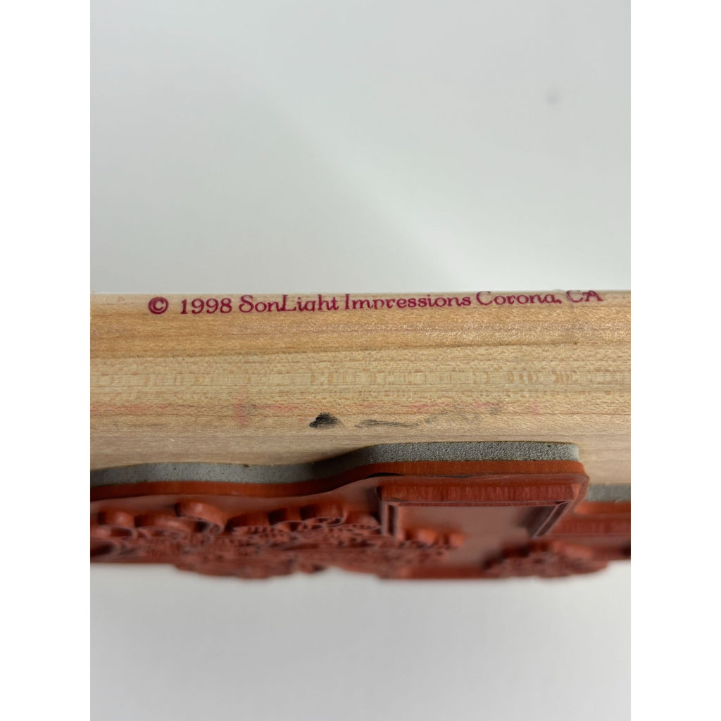 SonLight Impressions Wood Rubber Stamp Easter Cross Floral Religious Christian