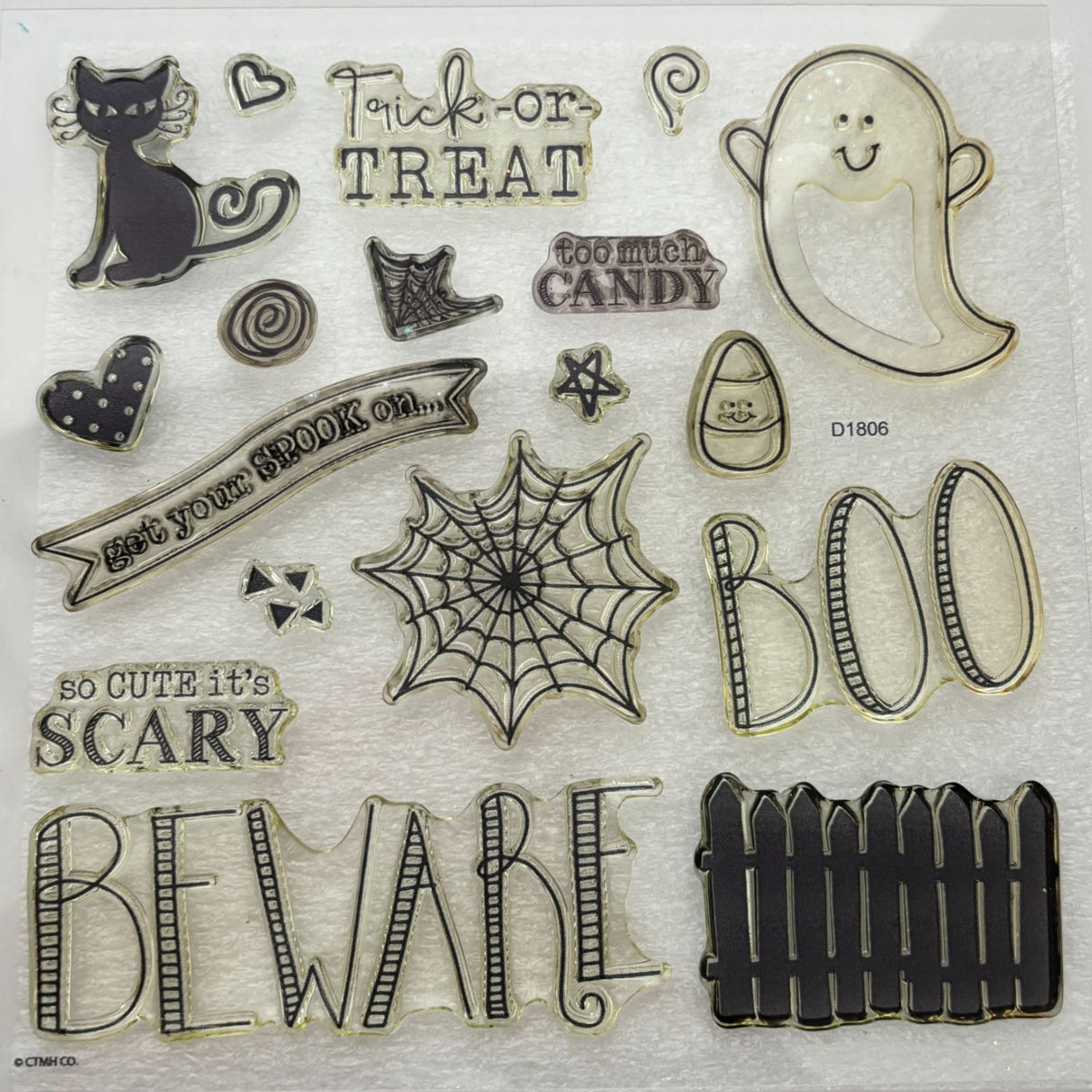 CTMH Acrylic Stamps My Acrylix Hello Pumpkin Halloween Get Your Spook On D1806 Ghost