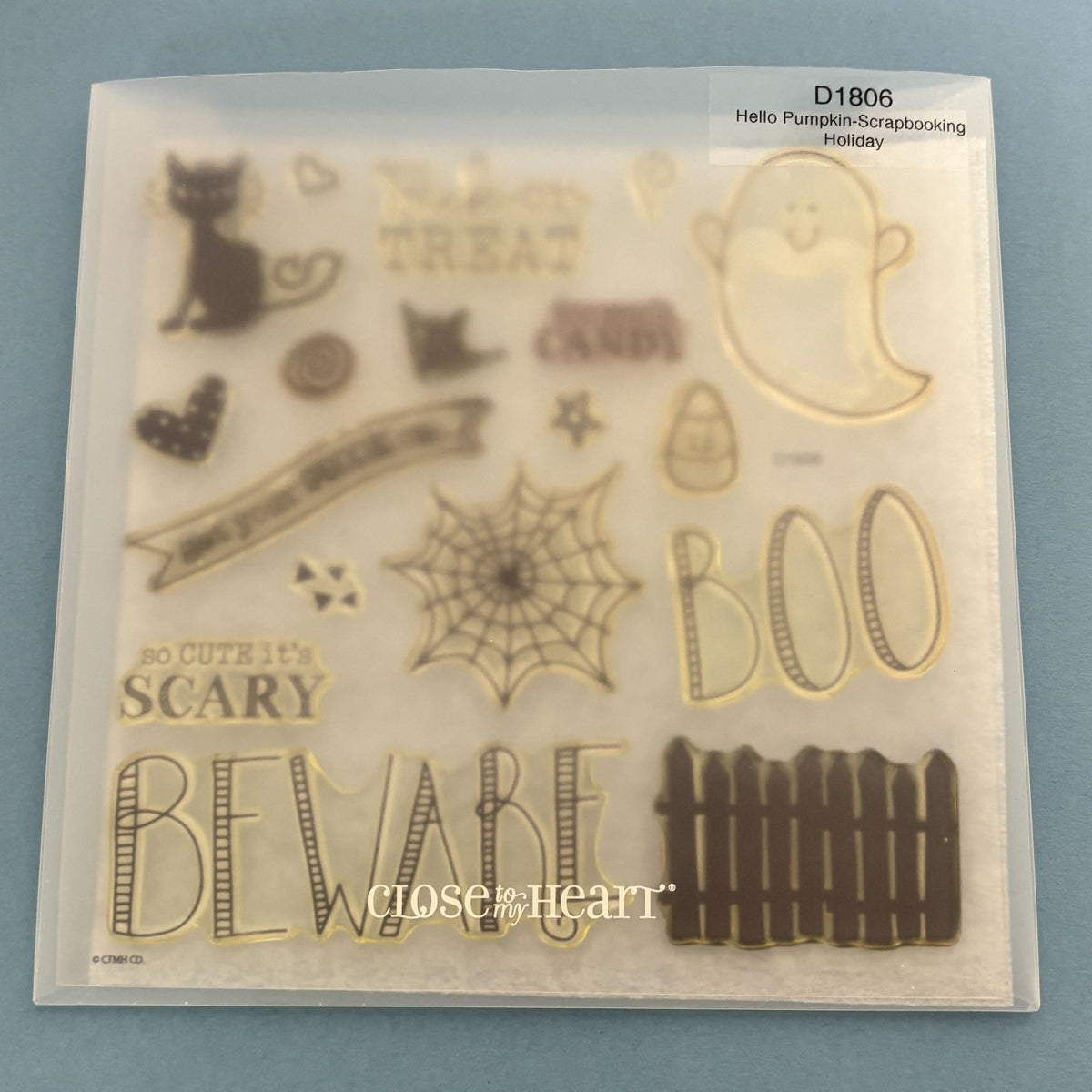 CTMH Acrylic Stamps My Acrylix Hello Pumpkin Halloween Get Your Spook On D1806 Ghost