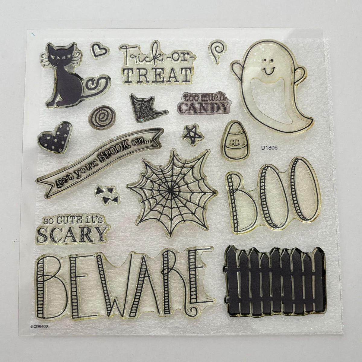 CTMH Acrylic Stamps My Acrylix Hello Pumpkin Halloween Get Your Spook On D1806 Ghost