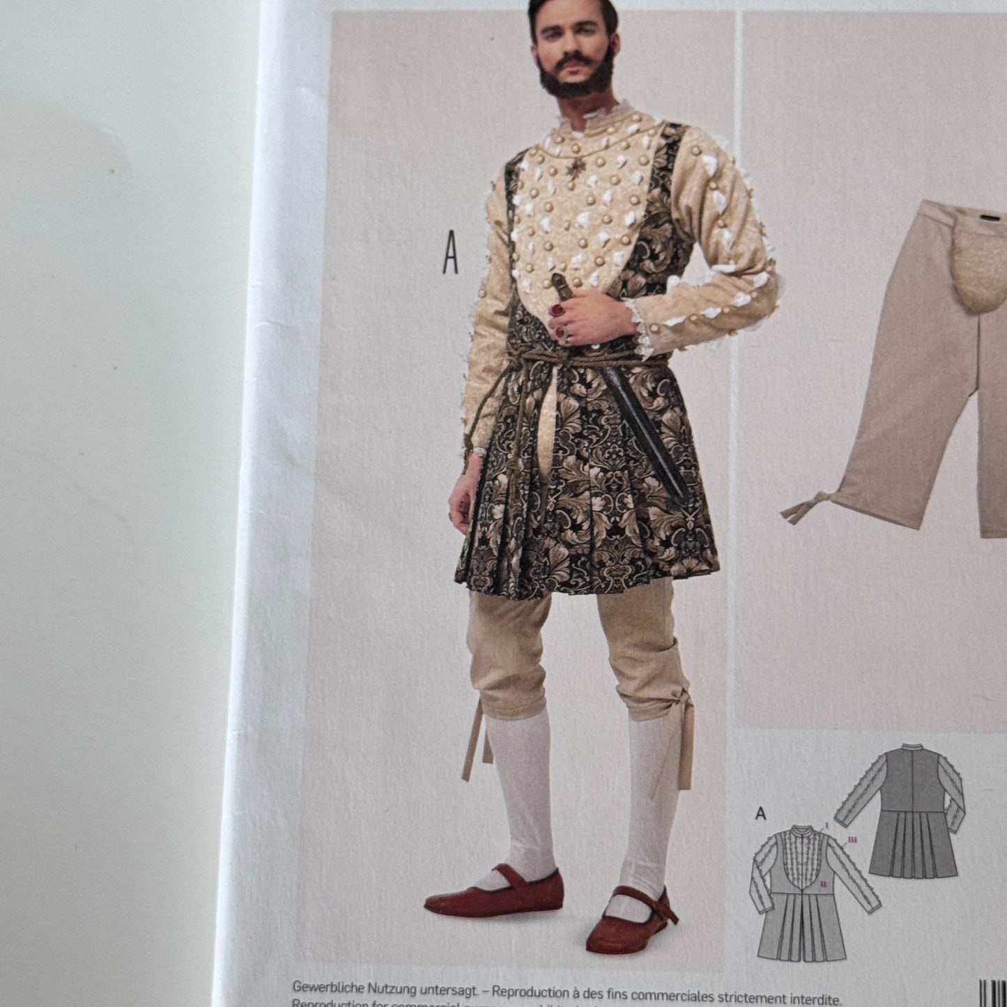 Burda Sewing Pattern 6888 English Renaissance Doublet Mens Tudor Costume Elizabethan Outfit 36-50 Uncut