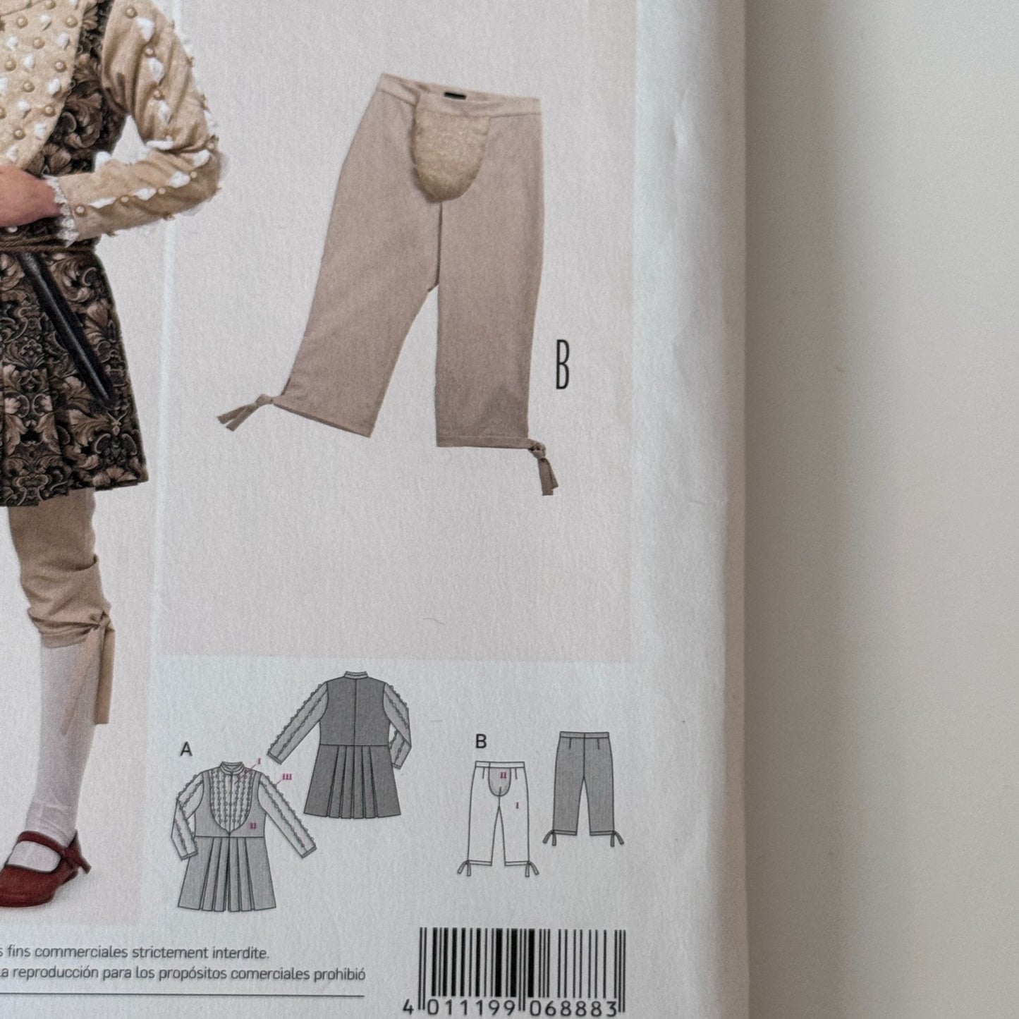 Burda Sewing Pattern 6888 English Renaissance Doublet Mens Tudor Costume Elizabethan Outfit 36-50 Uncut