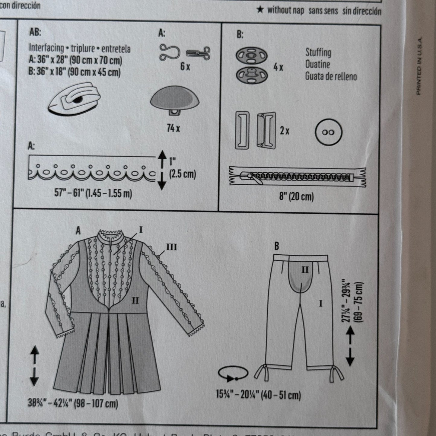 Burda Sewing Pattern 6888 English Renaissance Doublet Mens Tudor Costume Elizabethan Outfit 36-50 Uncut
