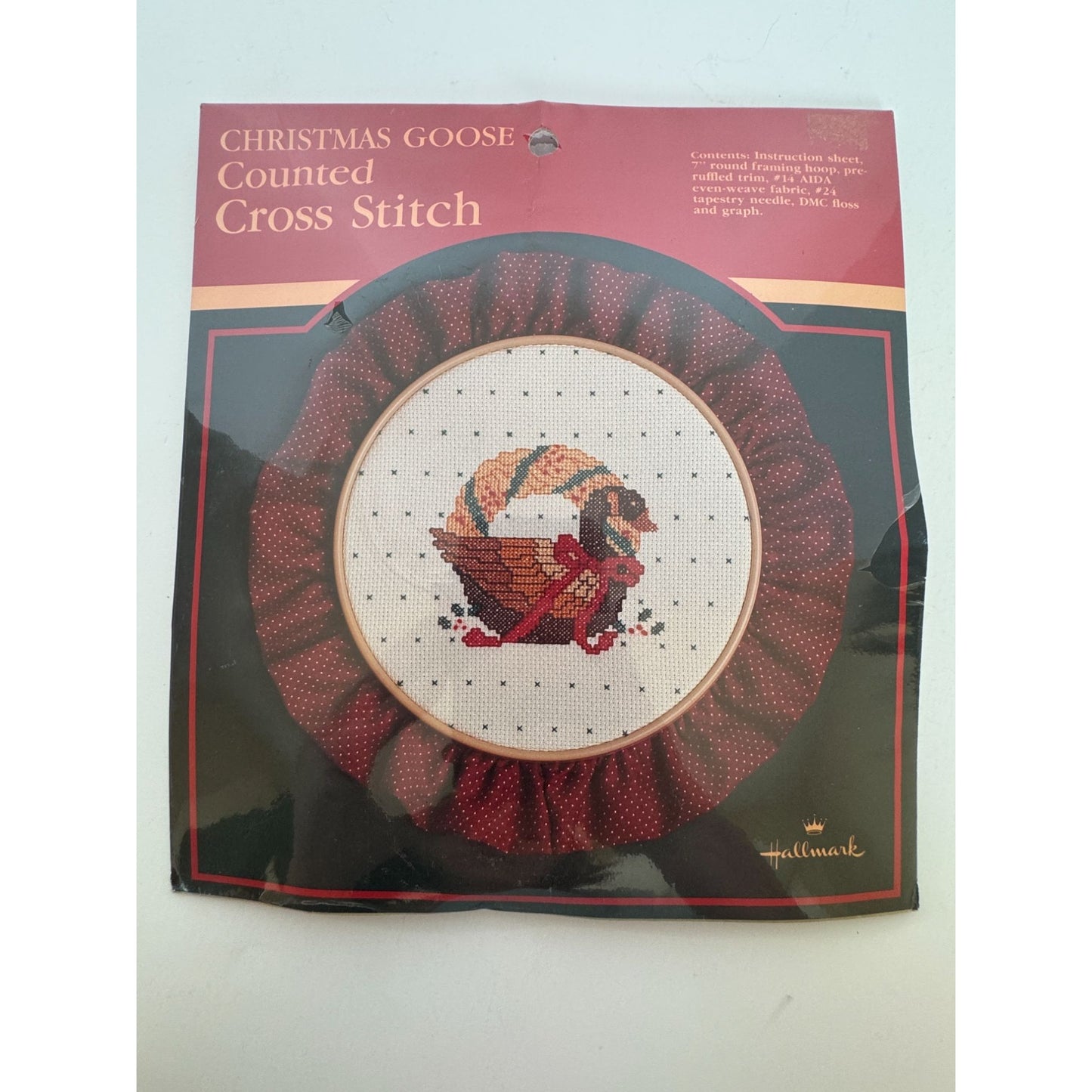 Hallmark Counted Cross Stitch Kit Christmas Goose Holidays Craft Pattern Vintage