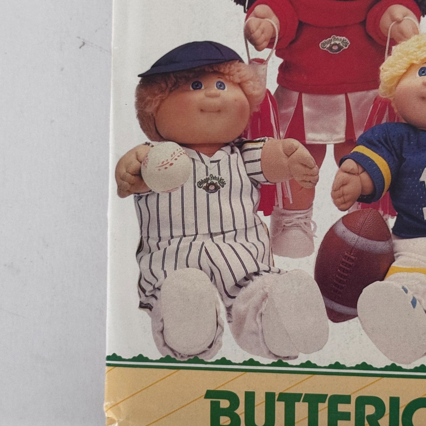 Butterick Sewing Pattern 6827 Cabbage Patch Kids Doll Clothes Football Cheerleader Vintage 1980s Uncut