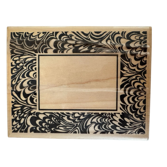 Stampendous Rubber Stamp Marbled Frame Rectangle Card Making Craft Scrapbooking