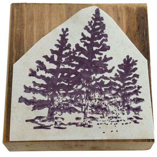 Christmas Tree Rubber Stamp Landscape Maker Nature Outdoors Forest Holiday Craft