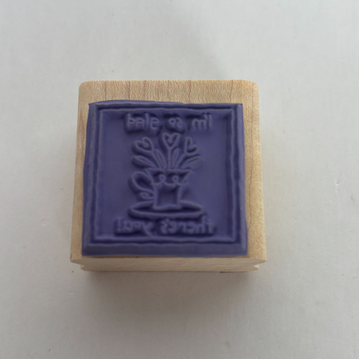Stampin Up Wood Rubber Stamp Friendship Card Making Words Square Heart Flowers