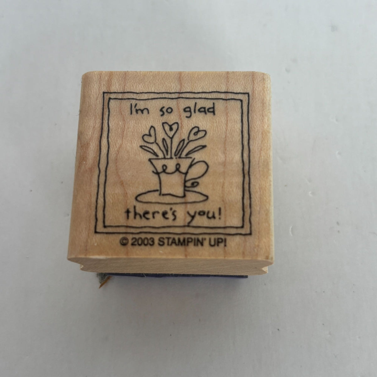 Stampin Up Wood Rubber Stamp Friendship Card Making Words Square Heart Flowers