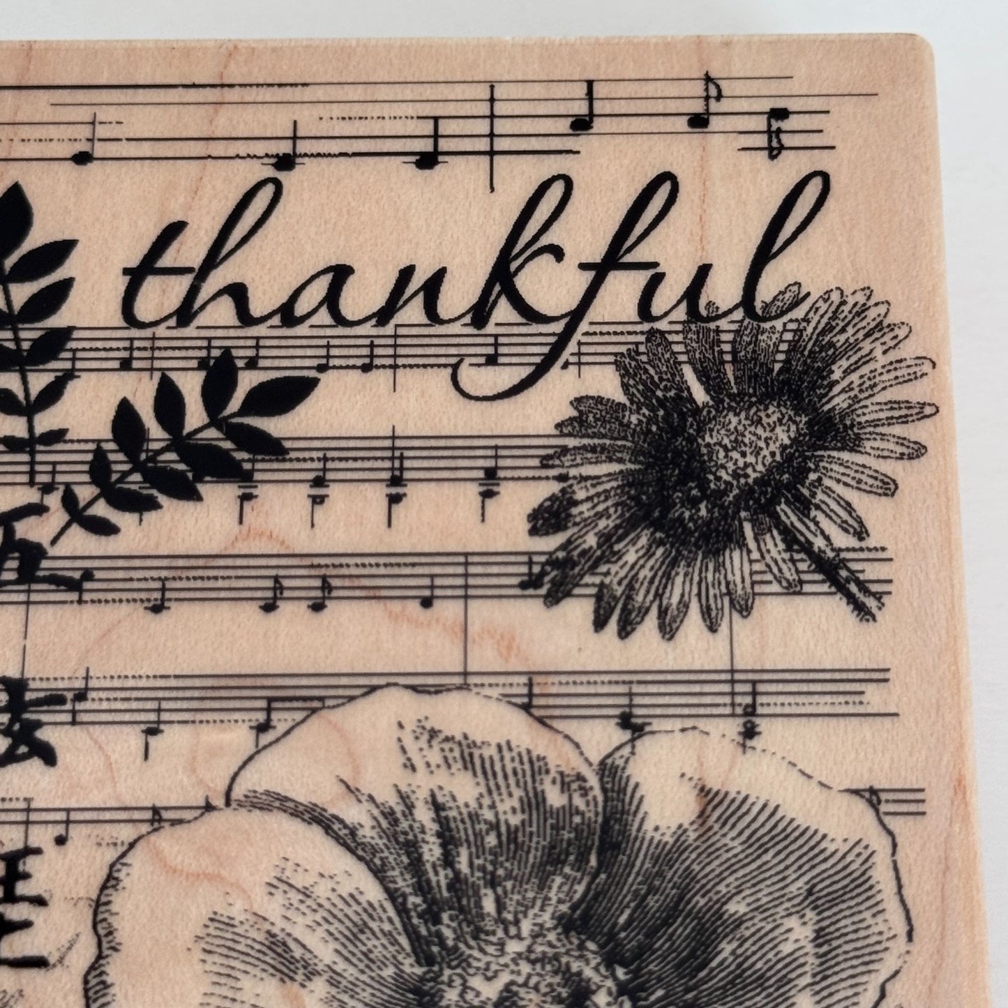 Hero Arts Rubber Stamp Thankful Collage Floral Music Vintage Script Junk Journaling Cardmaking K4828