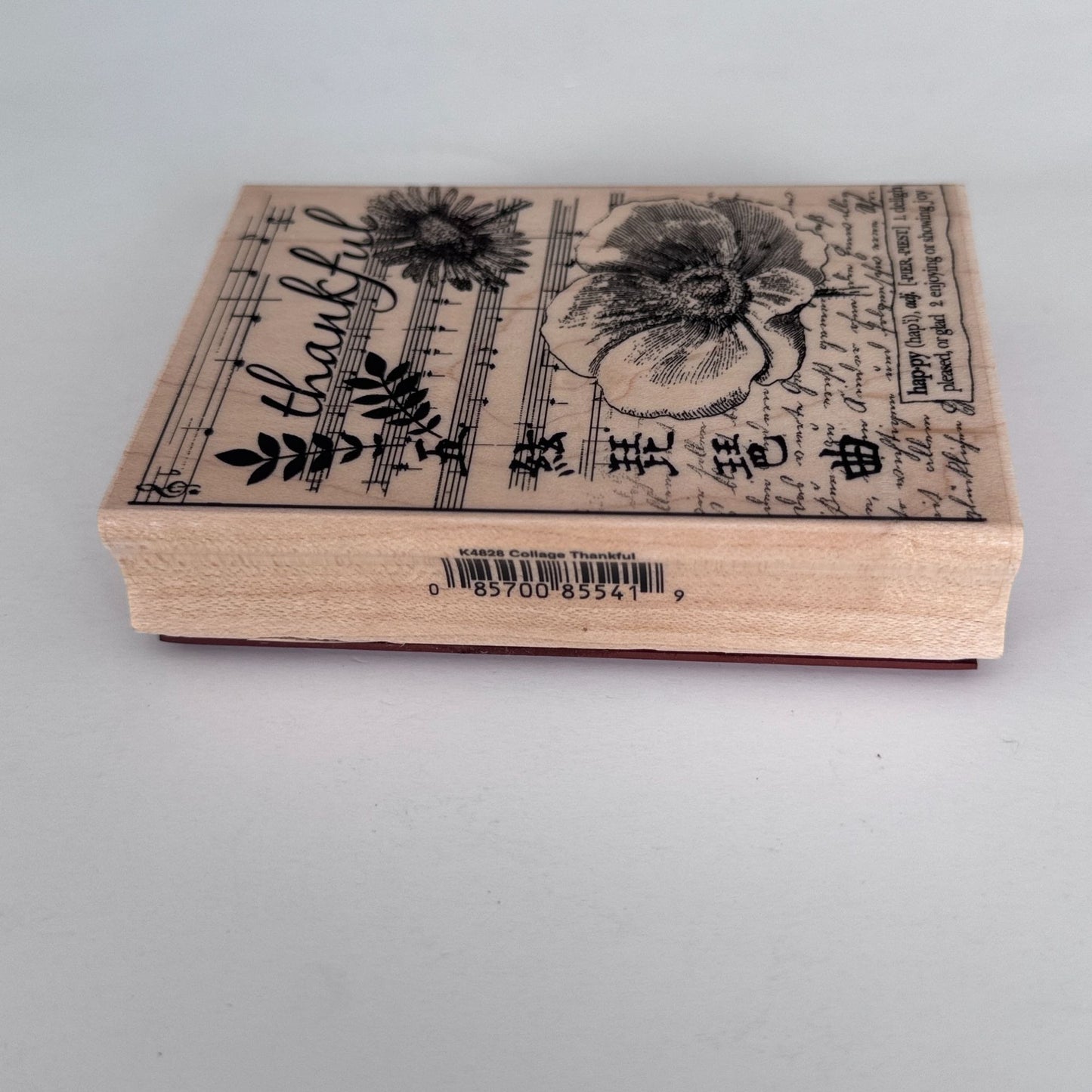Hero Arts Rubber Stamp Thankful Collage Floral Music Vintage Script Junk Journaling Cardmaking K4828