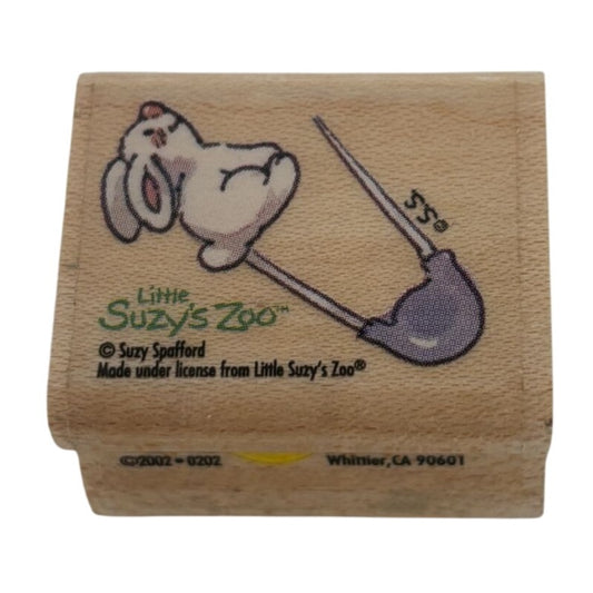 Rubber Stampede Rubber Stamp Little Suzys Zoo Bunny Baby Diaper Pin Card Making