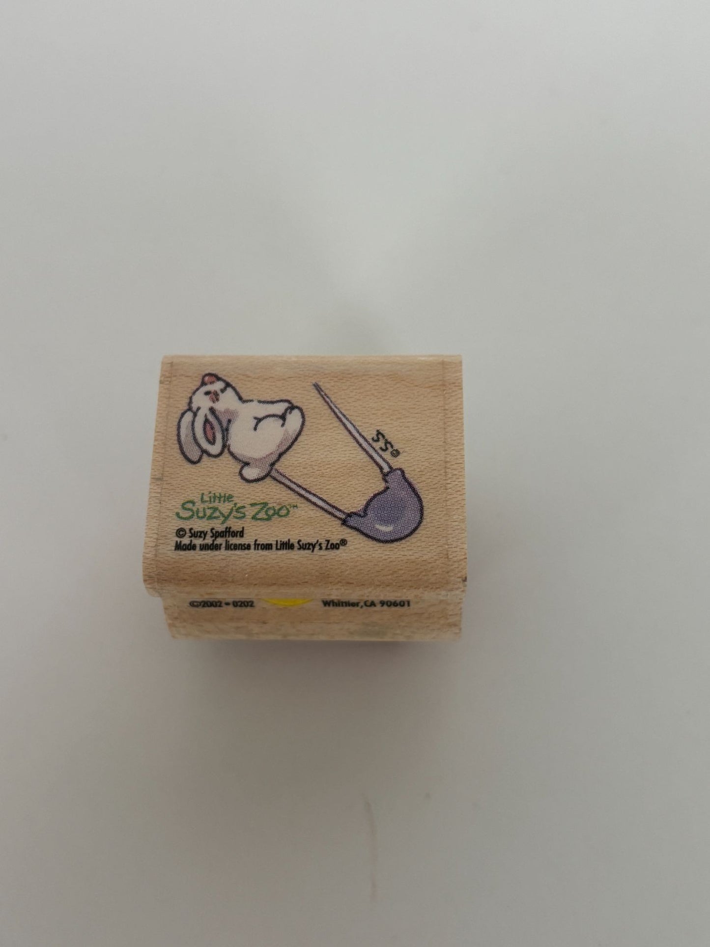 Rubber Stampede Rubber Stamp Little Suzys Zoo Bunny Baby Diaper Pin Card Making