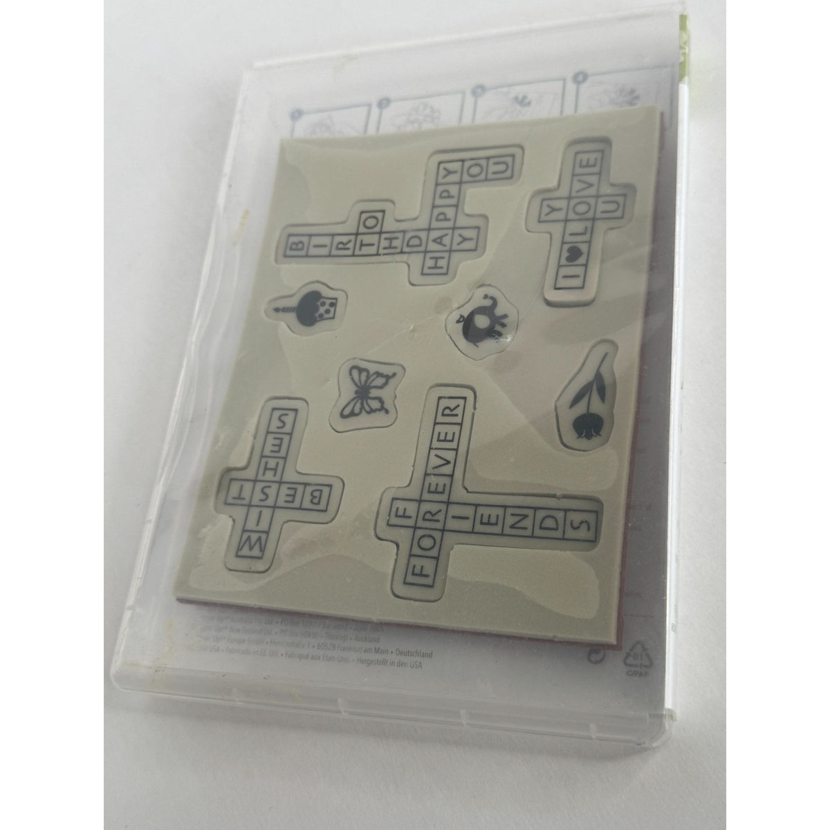Stampin Up Clear Mount Rubber Stamps Cross My Heart Crossword Puzzle Sentiments