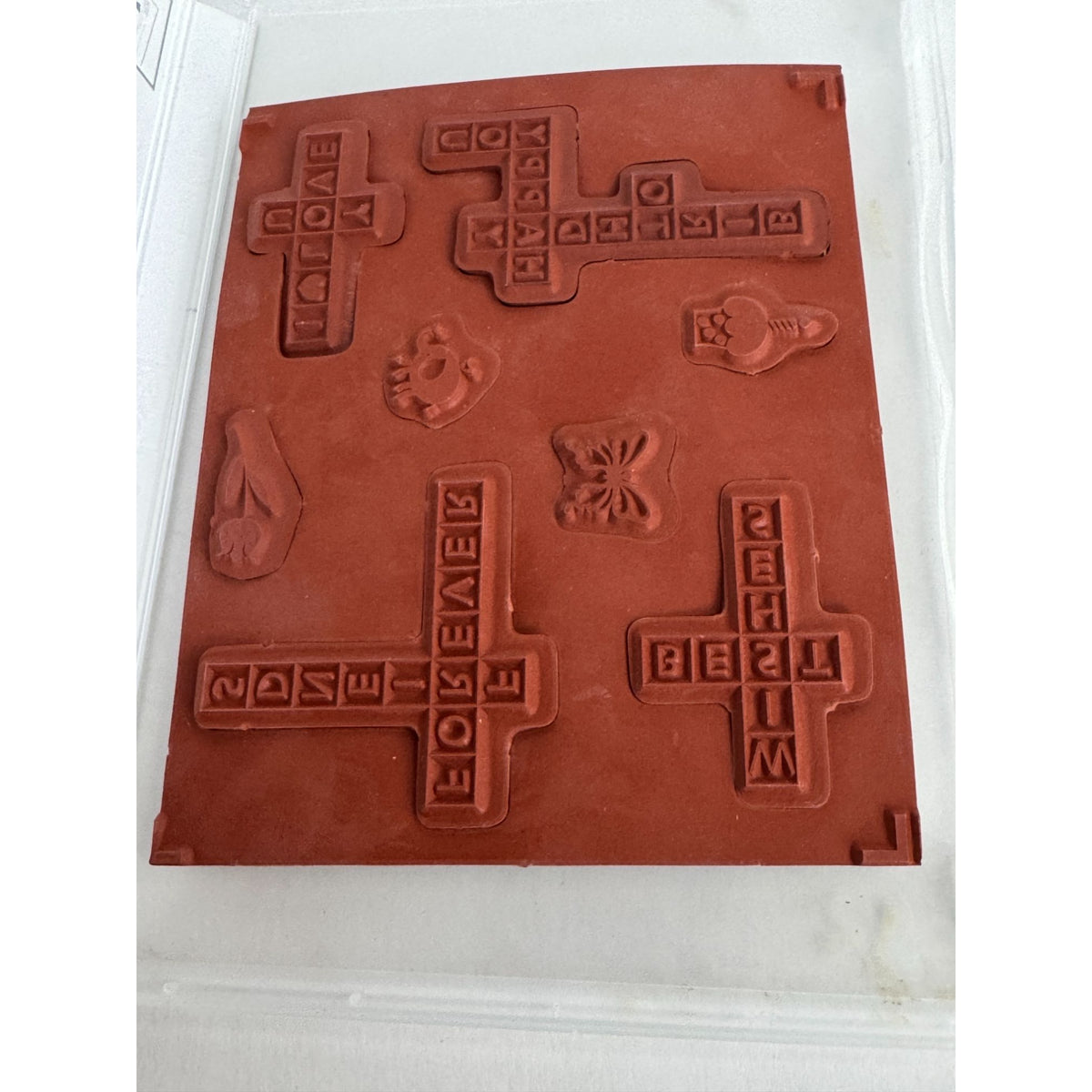 Stampin Up Clear Mount Rubber Stamps Cross My Heart Crossword Puzzle Sentiments