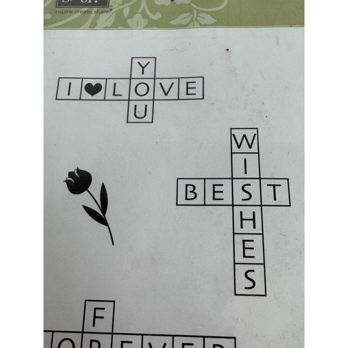 Stampin Up Clear Mount Rubber Stamps Cross My Heart Crossword Puzzle Sentiments