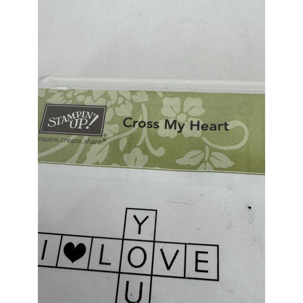Stampin Up Clear Mount Rubber Stamps Cross My Heart Crossword Puzzle Sentiments