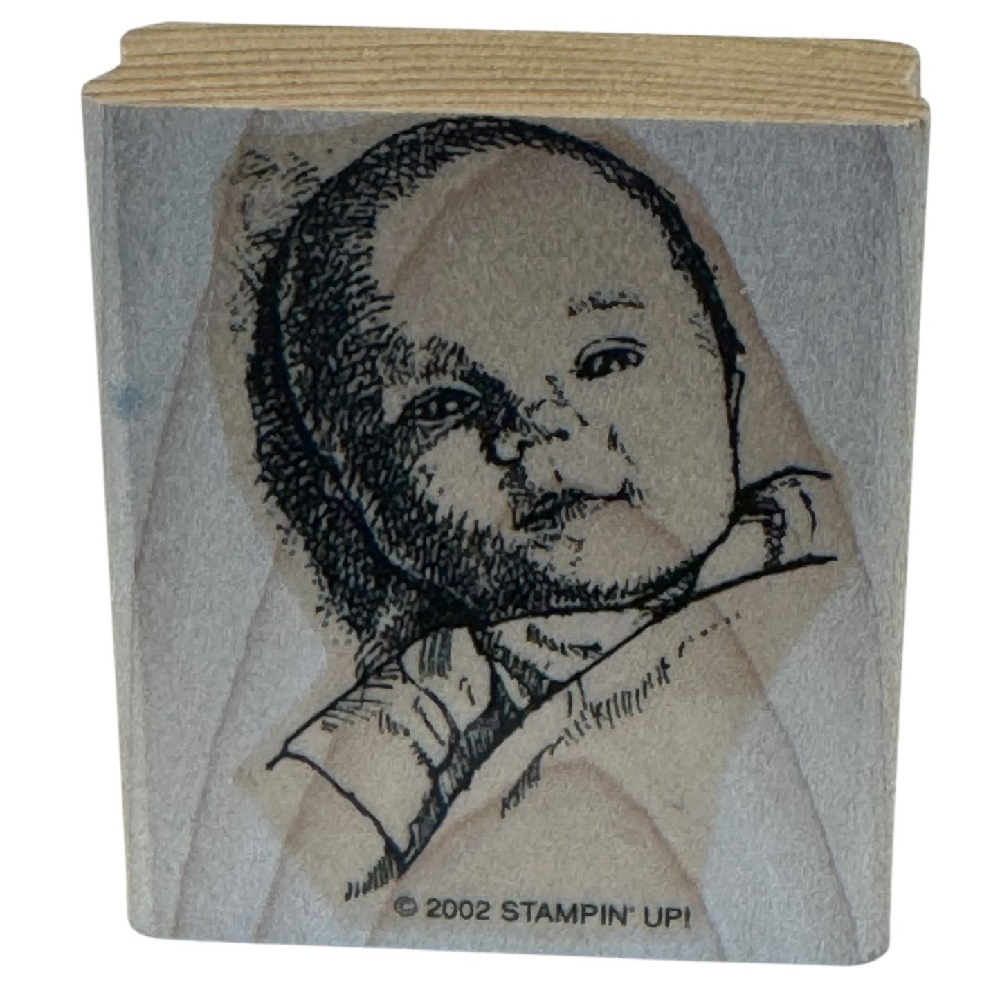 Stampin Up Rubber Stamp Baby Face Nap Smile Adorable Family Announcement Craft