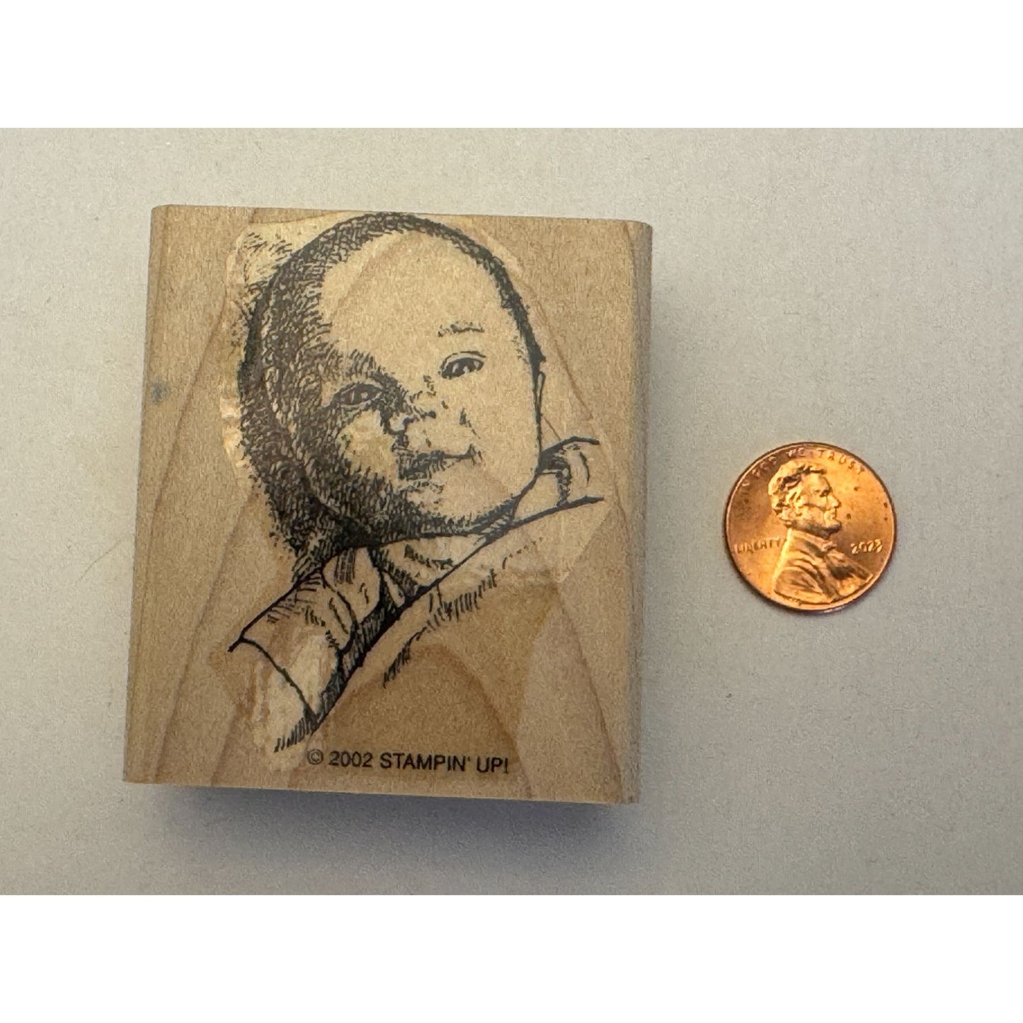 Stampin Up Rubber Stamp Baby Face Nap Smile Adorable Family Announcement Craft