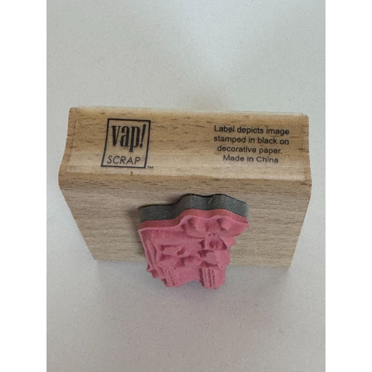 Vap Scrap Rubber Stamp Tall Cow on Stilts Funny Farm Animal Humor Quirky Nature