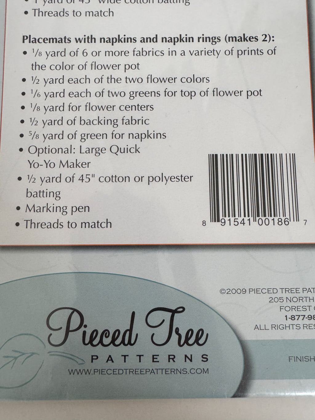Pieced Tree Patterns Quilting Garden Party Runner Placemats Napkins Flowers