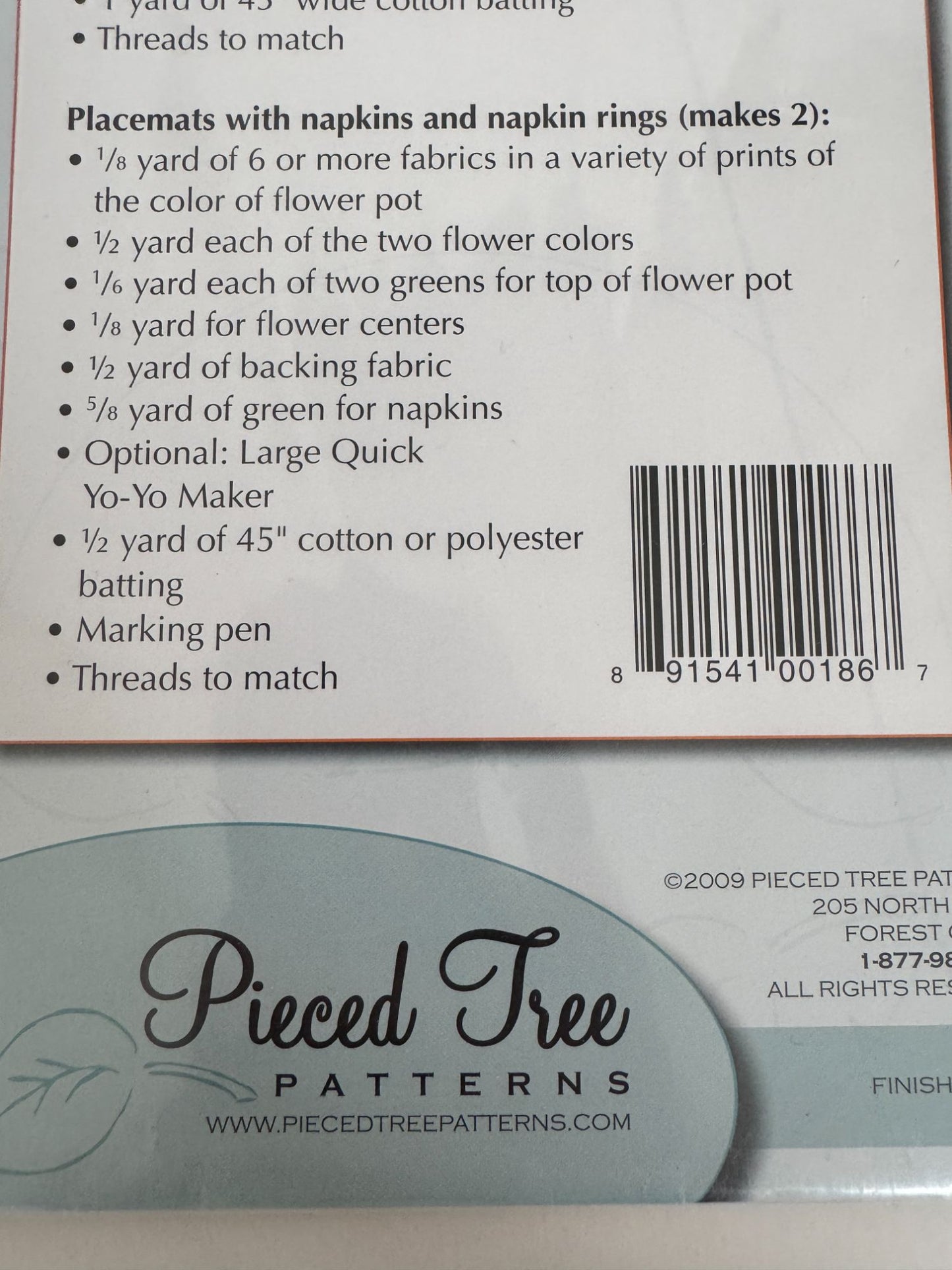 Pieced Tree Patterns Quilting Garden Party Runner Placemats Napkins Flowers