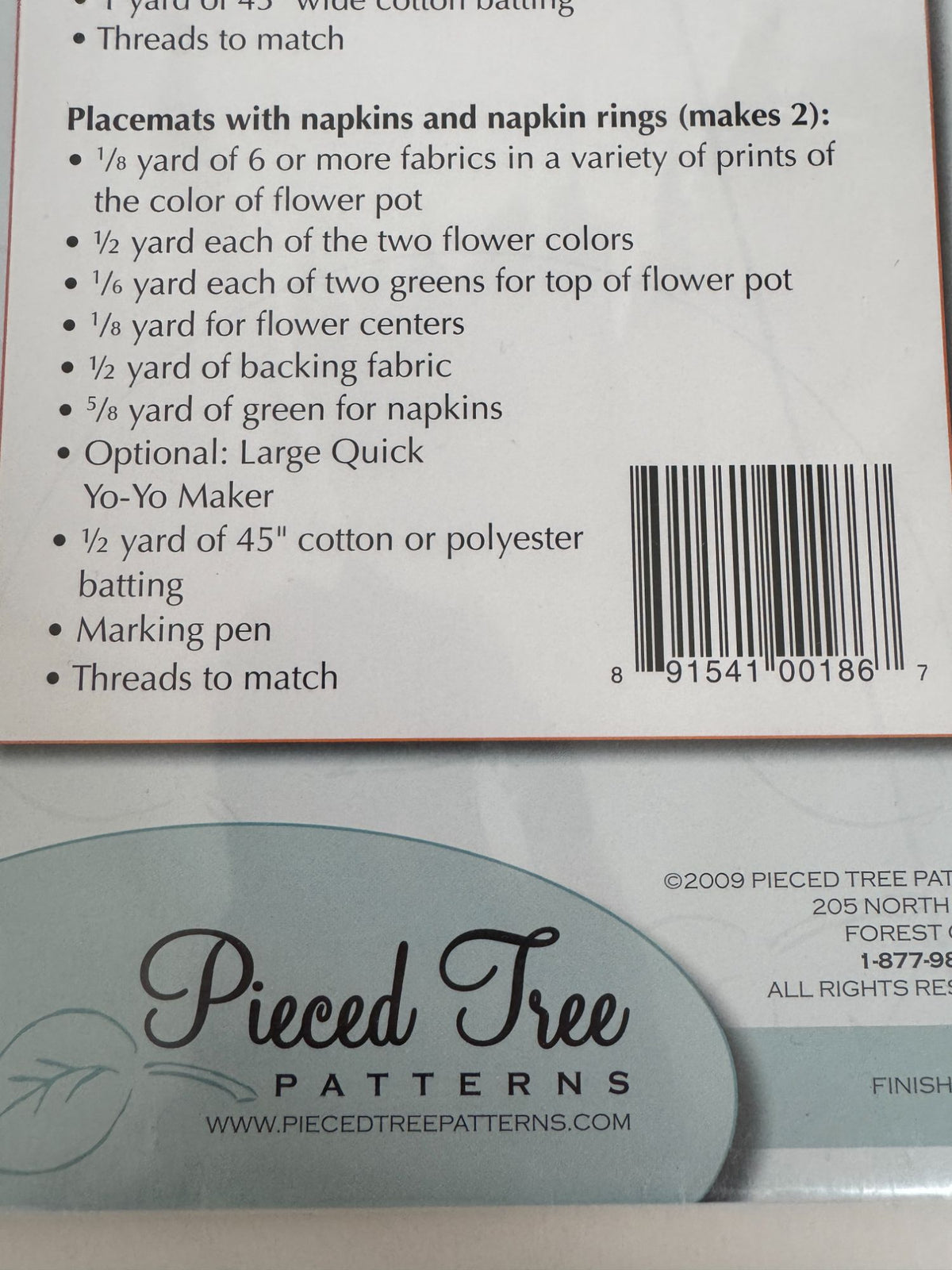 Pieced Tree Patterns Quilting Garden Party Runner Placemats Napkins Flowers