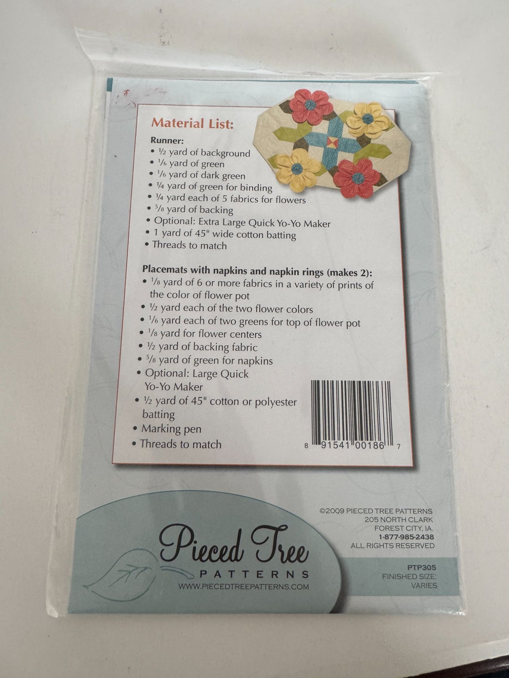 Pieced Tree Patterns Quilting Garden Party Runner Placemats Napkins Flowers