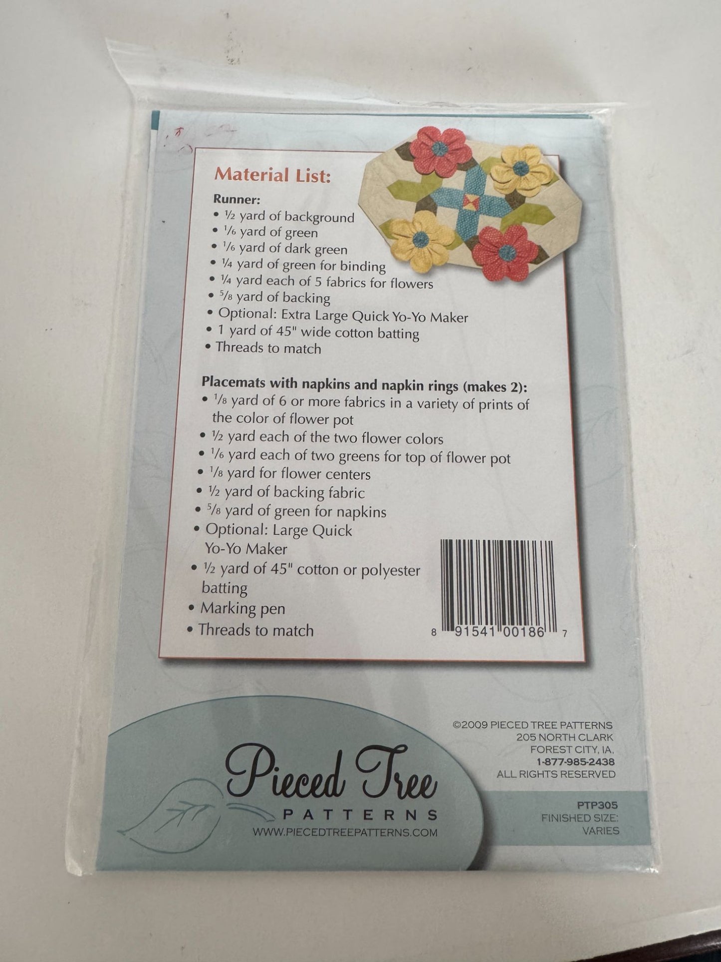 Pieced Tree Patterns Quilting Garden Party Runner Placemats Napkins Flowers