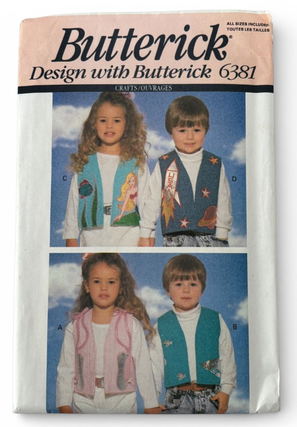 Butterick Sewing Pattern 6381: Toddler's / Children's Vest