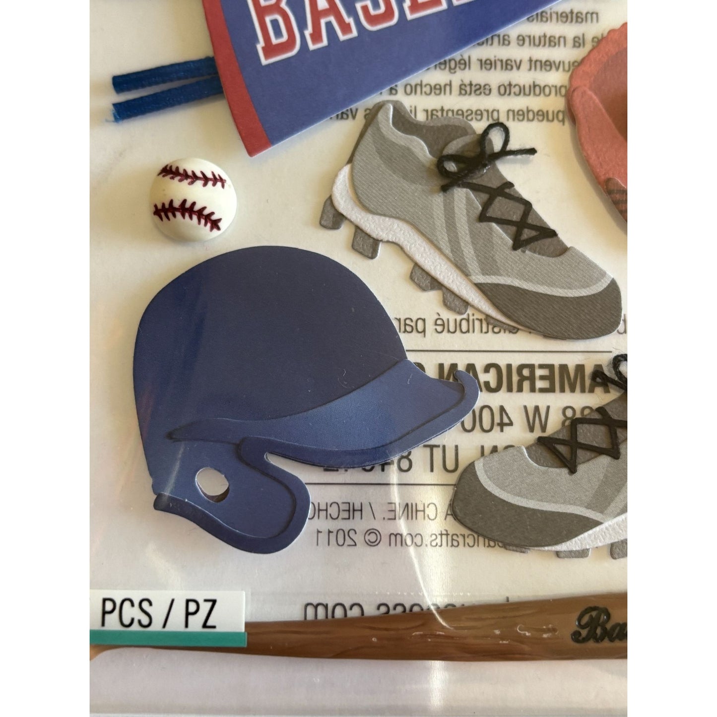 Jolees Boutique Embellishments Baseball Bat Glove Boys Sports Kids Scrapbooking