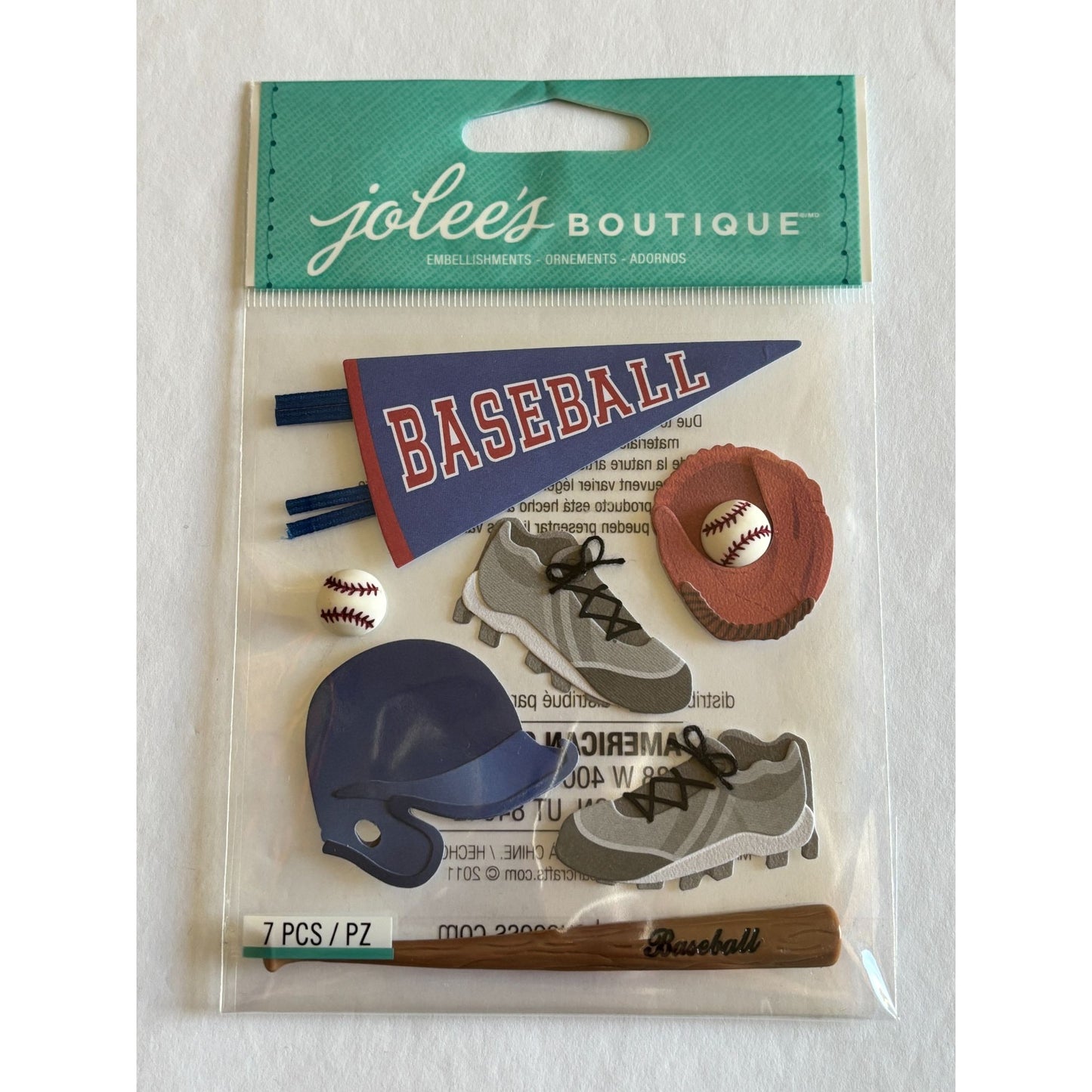 Jolees Boutique Embellishments Baseball Bat Glove Boys Sports Kids Scrapbooking