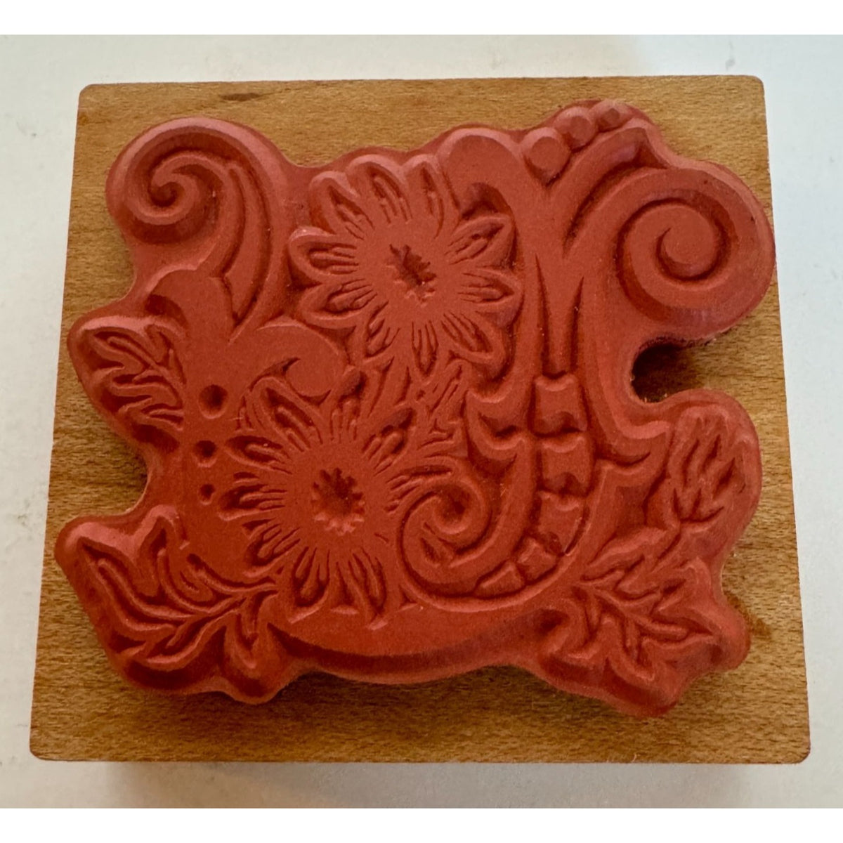 PSX Rubber Stamp Botanical Letter U Initial Floral Card Making Floral Flowers