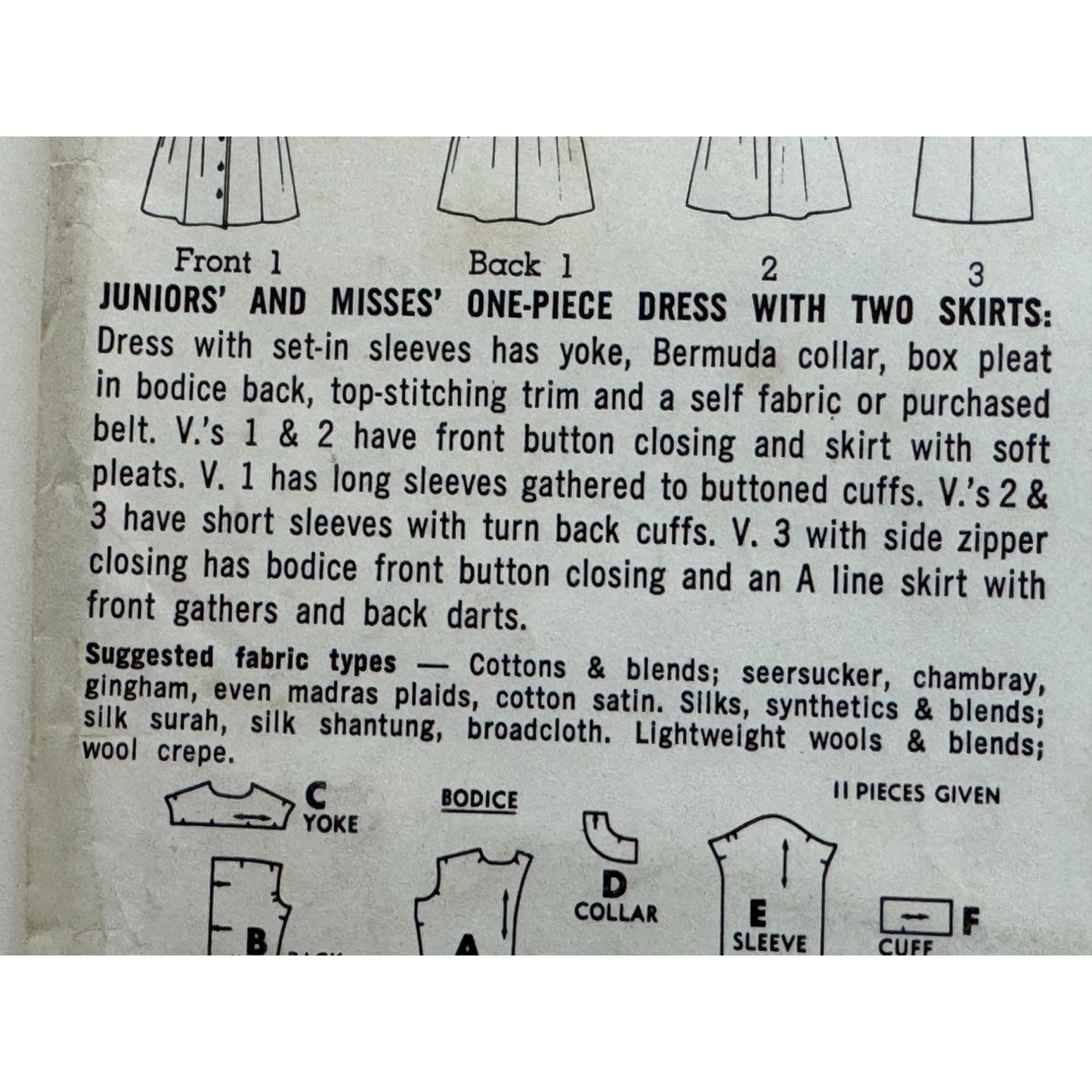 Simplicity Sewing Pattern 6042 Dress 1960s Vintage Bermuda Collar Sz 18 Bust 38